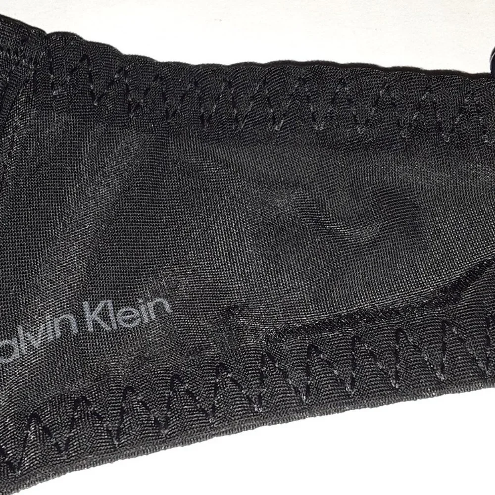 Calvin Klein Black Sheer Marquisette Underwire Unlined Plunge Bra Size 30B NWT